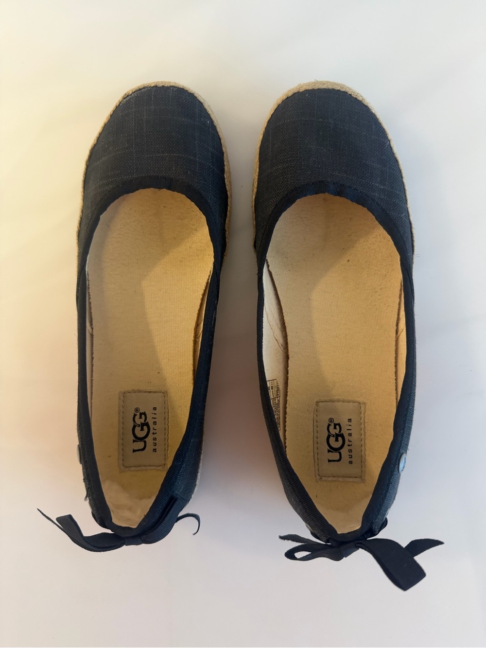 UGG Australia Black Espadrille Ballet Flats Women’s Size 5.5